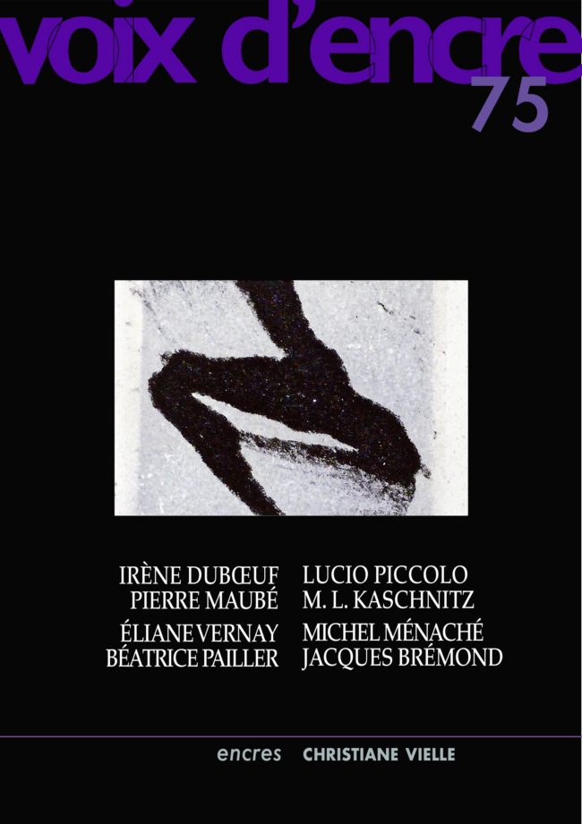 revue Voix d'encre, numéro 75 - 1